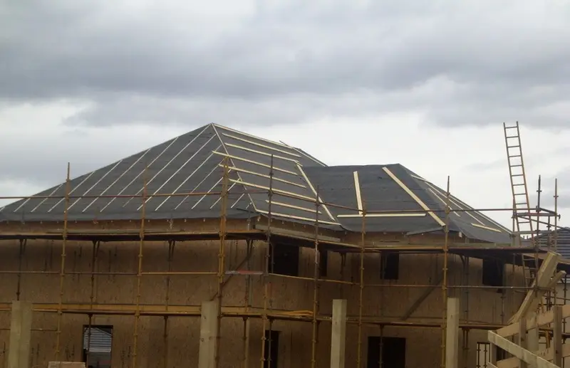 Roof felted and battened ready for tiles