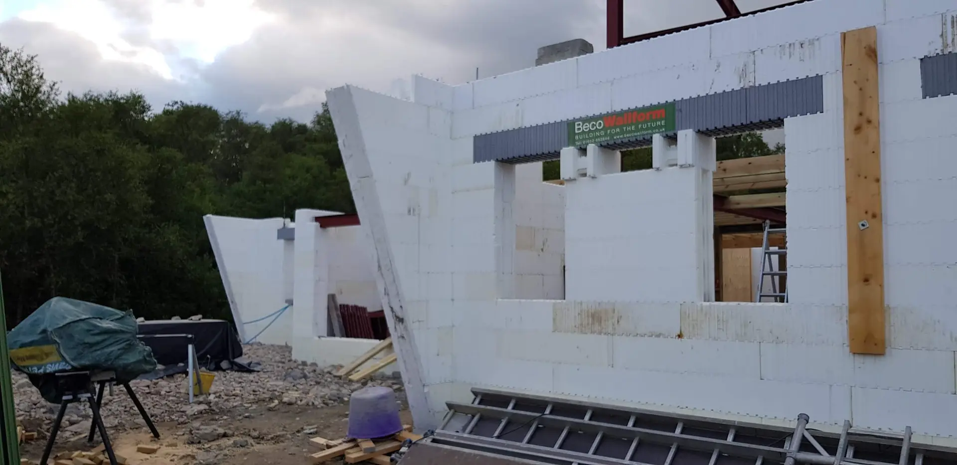 Window openings formed in the ICF walls