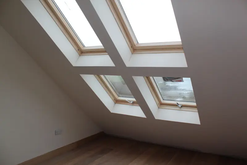 Sasaig rooflights set into the sloping ceiling